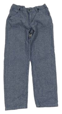 Modré melírované chino slavnostní kalhoty Kiki&Koko