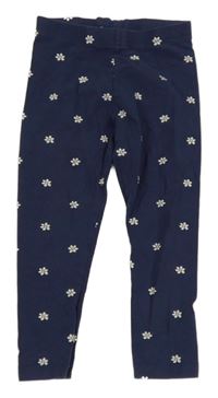 Tmavomodré legíny s kvetmi George