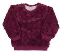 Vínová chlpatá mikina Ergee