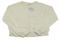 Nové - smotanová oversize crop mikina Next