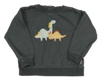 Tmavosivá mikina s dinosaurami Maybe Baby