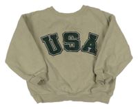 Světlekhaki mikina s nápisom ZARA