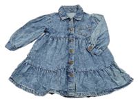 Modré plesňové rifľové prepínaci košeľové šaty Matalan