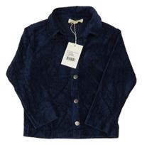 Nové - tmavomodrá rebrovaná plyšová košeľová bunda HOUSE OF JAMIE