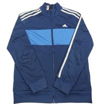 Tmavomodro-modrá propínací sportovní mikina Adidas