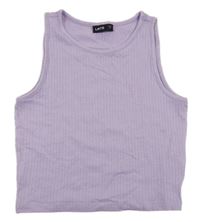 Svetlofialový rebrovaný crop top LMTD