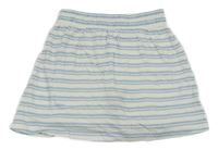 Bielo-modrá pruhovaná sukňa so všitými kraťasy PRIMARK