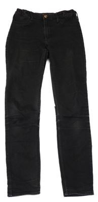 Čierne skinny fit teplákové rifle H&M