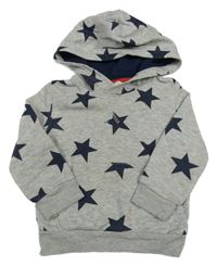 Sivá melírovaná mikina s hviezdičkami a vreckom a kapucňou H&M