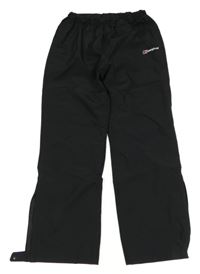 Čierne kockované šušťákové funkčné nohavice s logom berghaus