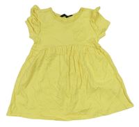 Žlté bavlnené šaty s vreckom s madeirou George