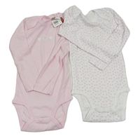 2x body so srdíčky - bílé + světlerůžové Papagino