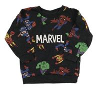 Antracitová melírovaná mikina s Avengers zn. Matalan