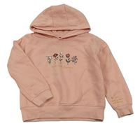 Ružová mikina s kvetinami a kapucňou Primark