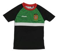 Černo-zeleno-bílé sportovní tričko s výšivkou