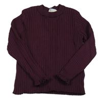 Vínový rebrovaný sveter zn. H&M