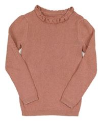 Staroružový rebrovaný sveter s golierikom George