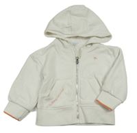 Biela prepínaci mikina s výšivkou a kapucňou Primark