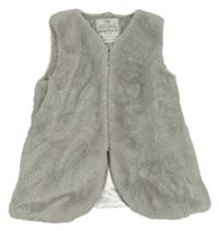 Sivá kožušinová zateplená vesta M&S