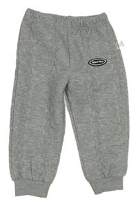 Šedé melírované vzorované tepláky s nášivkou Shein