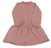 Starorůžové třpytivé svetrové šaty Dopodopo