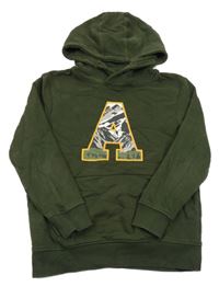 Khaki mikina s písmenem a kapucňou Yigga