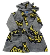 Tmavošedý chlupatý župan s Batmanem a kapucí Rebel