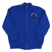 Safírová propínací mikina s logem Benetton