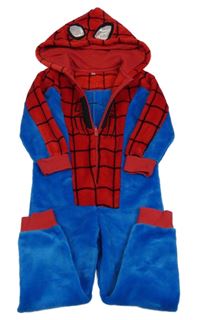 Modro-červená chlupatá kombinéza s kapucí - Spiderman C&A