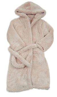 Světlerůžový chlupatý župan s kapucí M&S