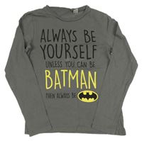 Sivé tričko s nápisom a logem Batmana H&M