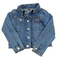 Modrá riflová crop bunda E-Vie