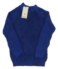 Nové - Modrý melírovaný sveter Tu