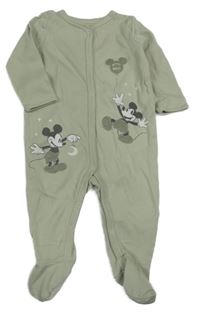 Svetlozelený rebrovaný overal s Mickeym C&A