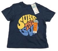 Nové - Tmavomodré tričko s nápisom Primark