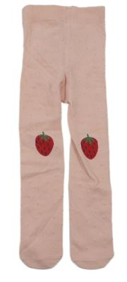 Růžové puntíkaté punčocháče s jahodami Next