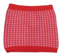 Červeno-ružová vzorovaná pletená sukňa Lindex