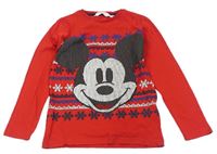 Červené triko s Mickeym H&M