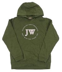 Khaki mikina s logom a kapucňou Jack Wills