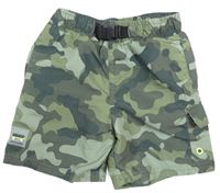 Khaki army šusťákové kraťasy s kapsami Primark