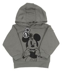 Nové - šedá mikina s Mickeym a kapucí Primark