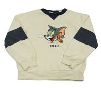 Smetanovo-sivá mikina s Tomem a Jerrym H&M