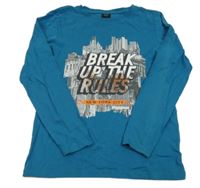 Petrolejové triko s potiskem Chapter young