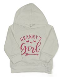 Biela ľahká mikina s ružovým nápisom a kapucňou