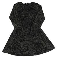 Černo-zlaté vzorované šaty H&M