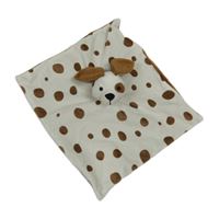 Hnědo-bílý vzorovaný plyšový usínáček - pes 