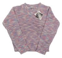 Nově - růžovo-modrý melírovaný svetr Kiki&Koko