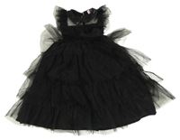 Černé tylové šaty s límečkem Zara