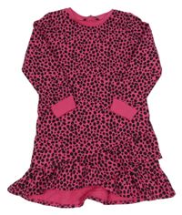 Tmavorůžovo-černé vzorované teplákové šaty George