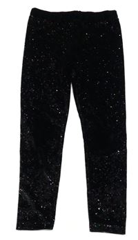 Černé třpytivé sametové legíny Next